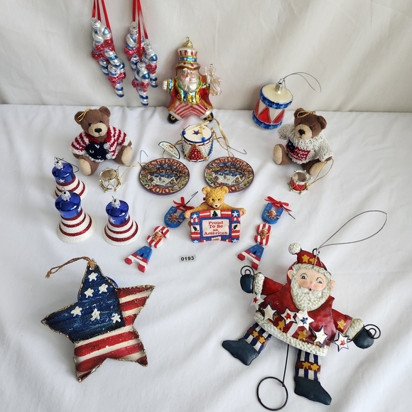 Jim Shore Other - Ornaments Lot Of 17 Red White & Blue Blown Glass Vintage,Jim Shore,Kurt S Adler